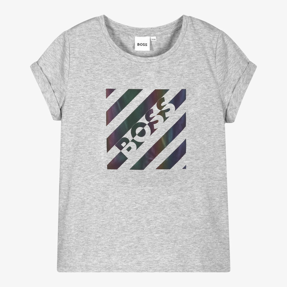 BOSS - Graues T-Shirt aus Baumwolle (M) | Childrensalon