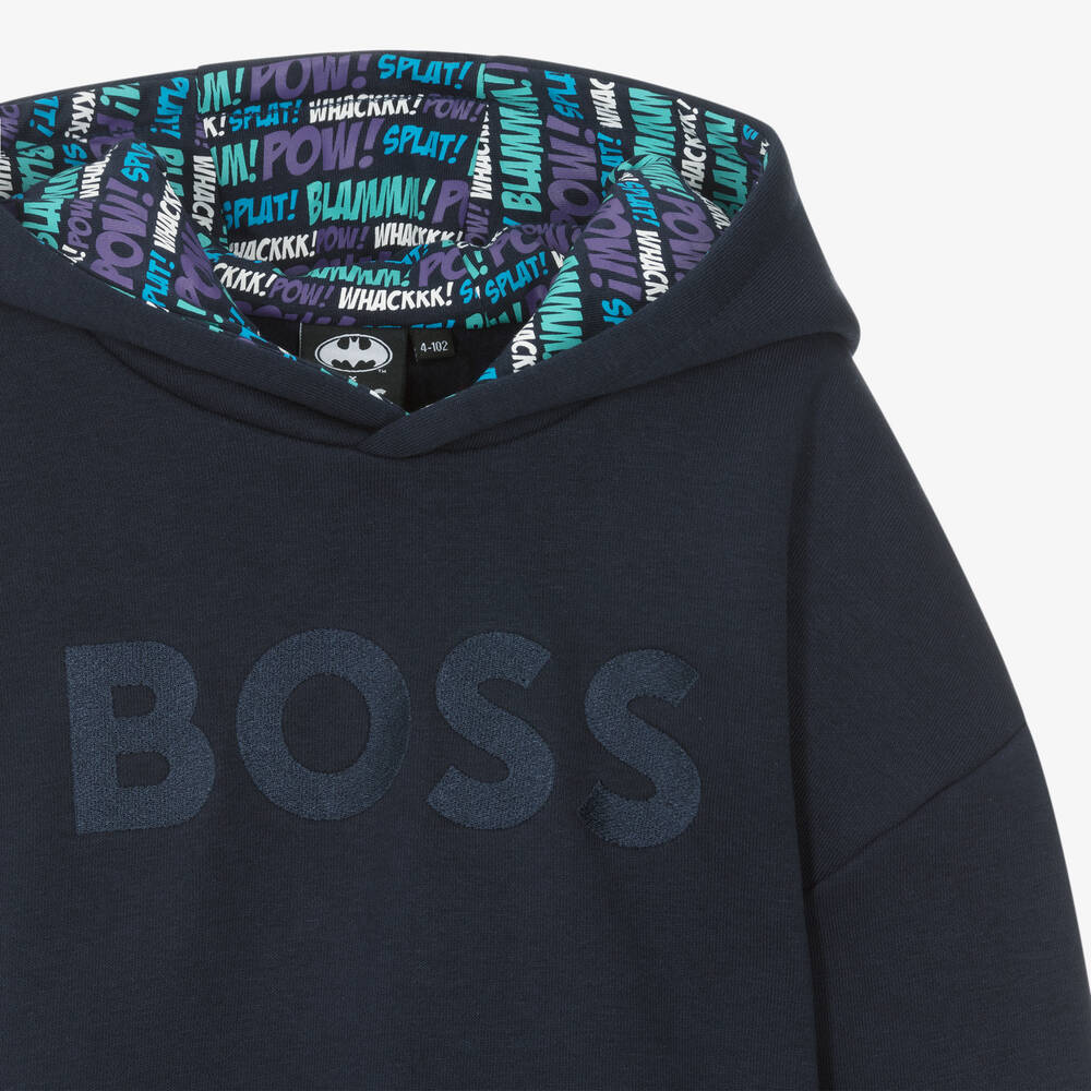 BOSS-Синее хлопковое платье со знаком Бэтмена | Childrensalon Outlet