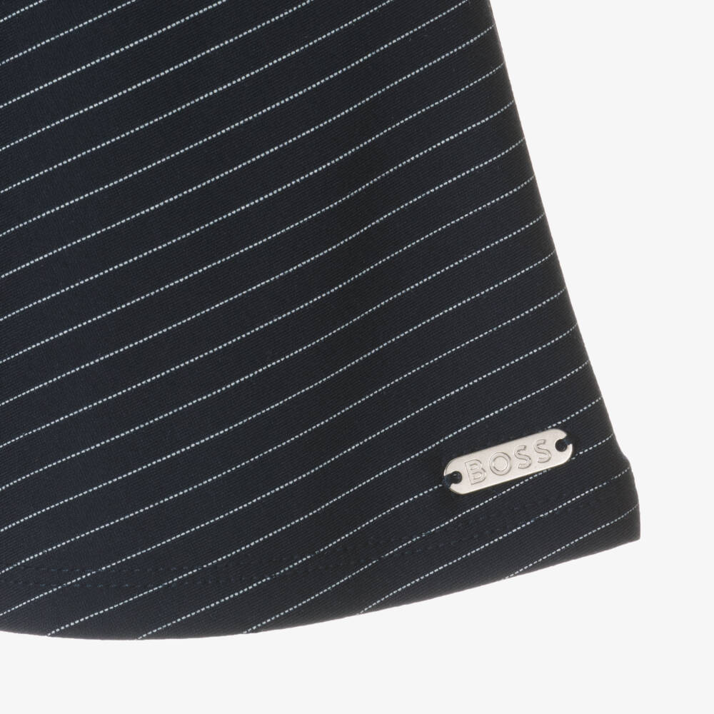 BOSS-Girls Navy Stripe Jersey Dance Skirt | Childrensalon Outlet