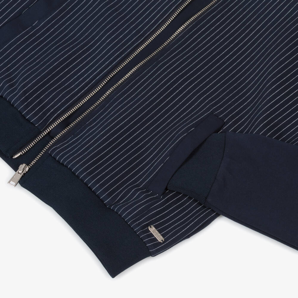 BOSS-Куртка на молнии с синими полосками для девочек | Childrensalon Outlet