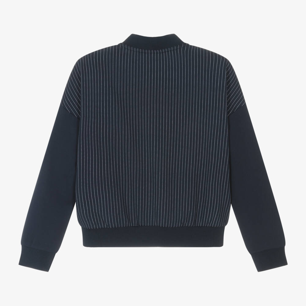 BOSS-Куртка на молнии с синими полосками для девочек | Childrensalon Outlet