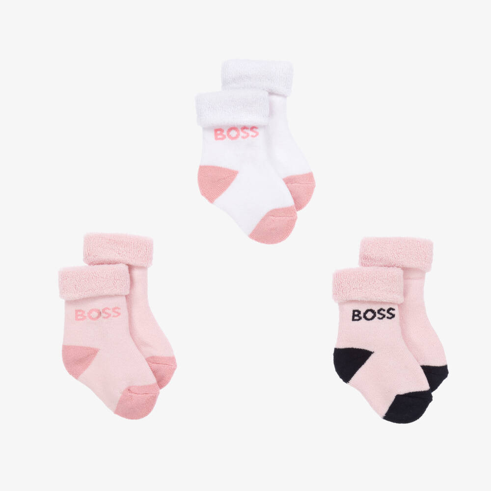 BOSS-Girls Pastel Cotton Sock Trio | Childrensalon Outlet