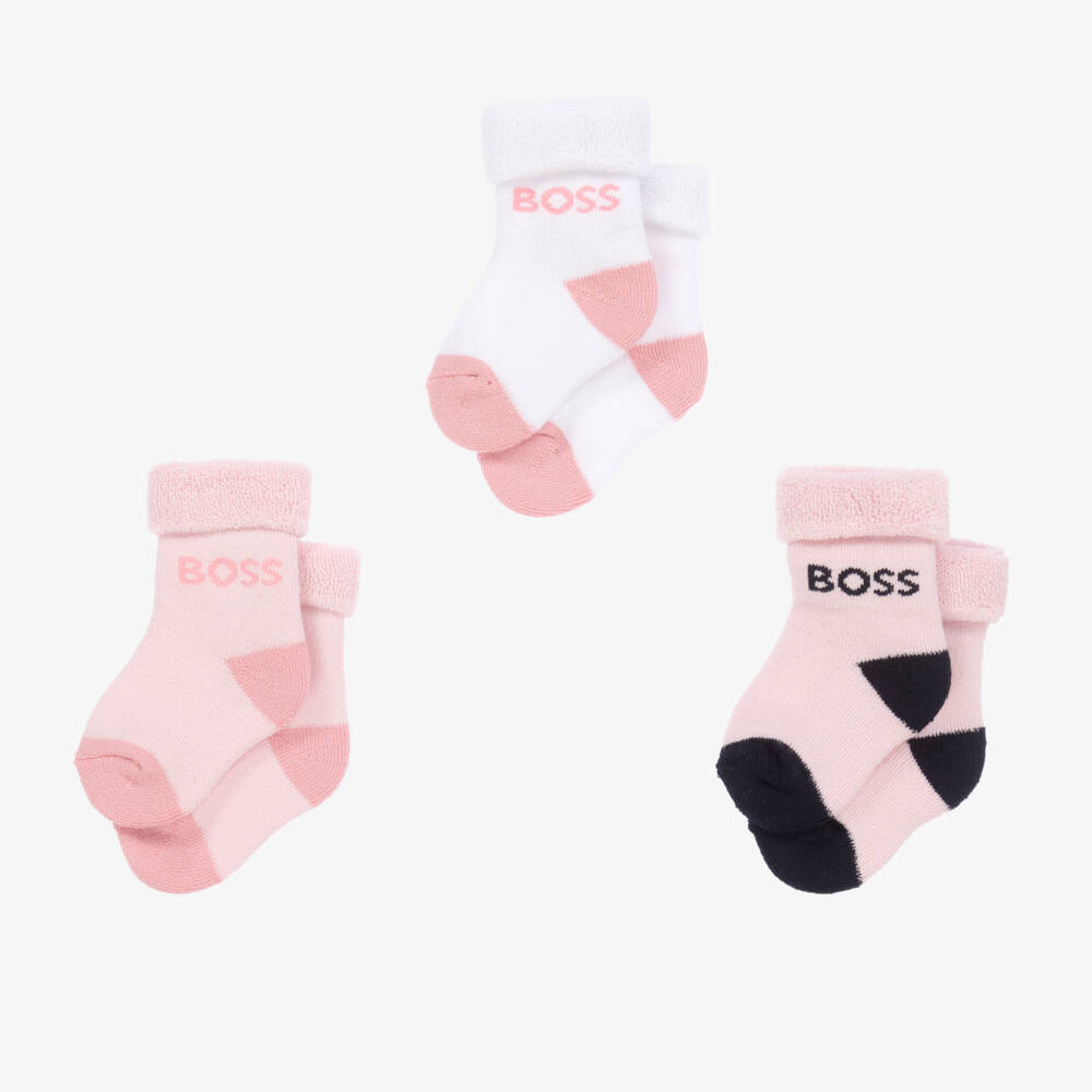BOSS-Girls Pastel Cotton Sock Trio | Childrensalon Outlet