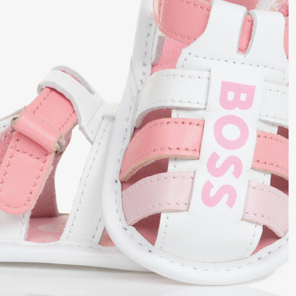 BOSS-Girls Pastel Leather First Steps | Childrensalon Outlet