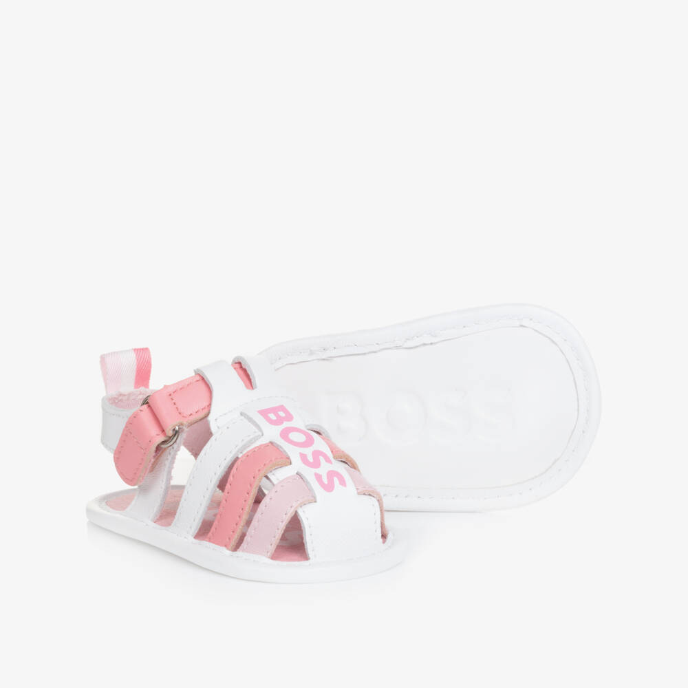 BOSS-Girls Pastel Leather First Steps | Childrensalon Outlet
