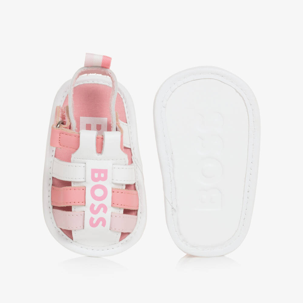 BOSS-Girls Pastel Leather First Steps | Childrensalon Outlet