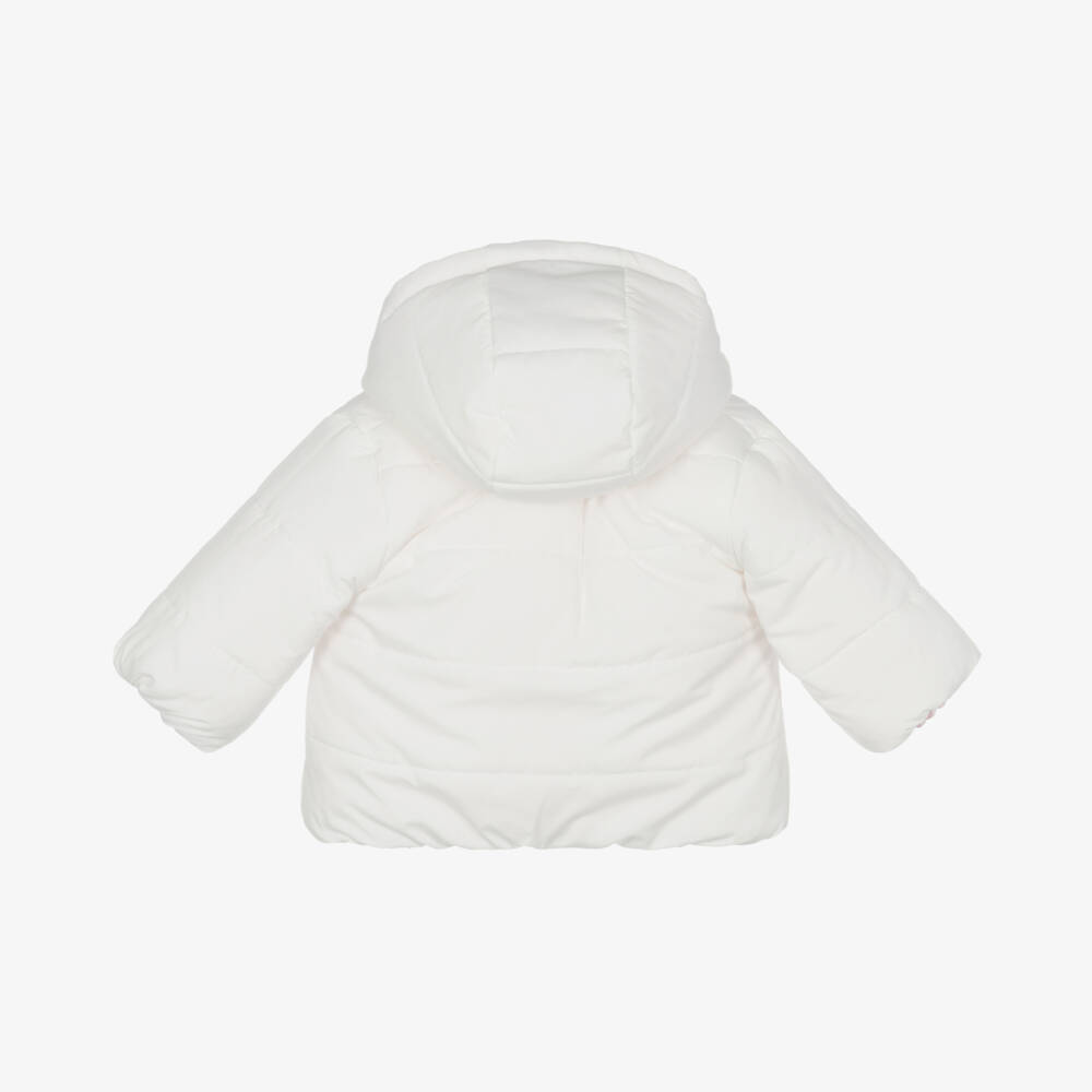 BOSS-جاكيت بوجهين لون أبيض وزهري للموولدات | Childrensalon Outlet