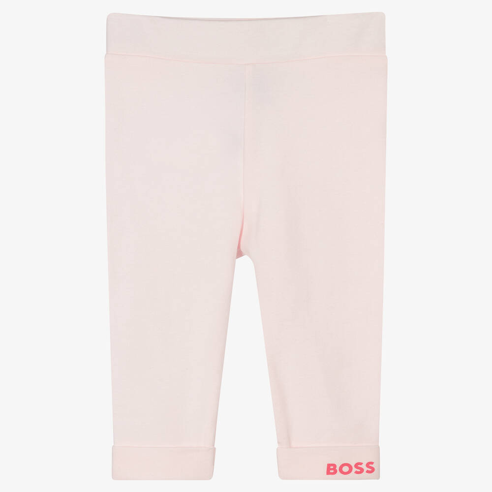 BOSS - Розовые хлопковые легинсы для девочек | Childrensalon