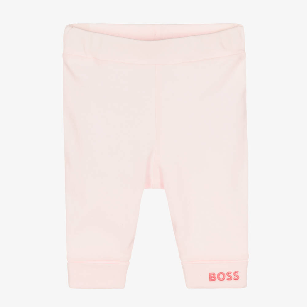 BOSS - Girls Pink Cotton Leggings