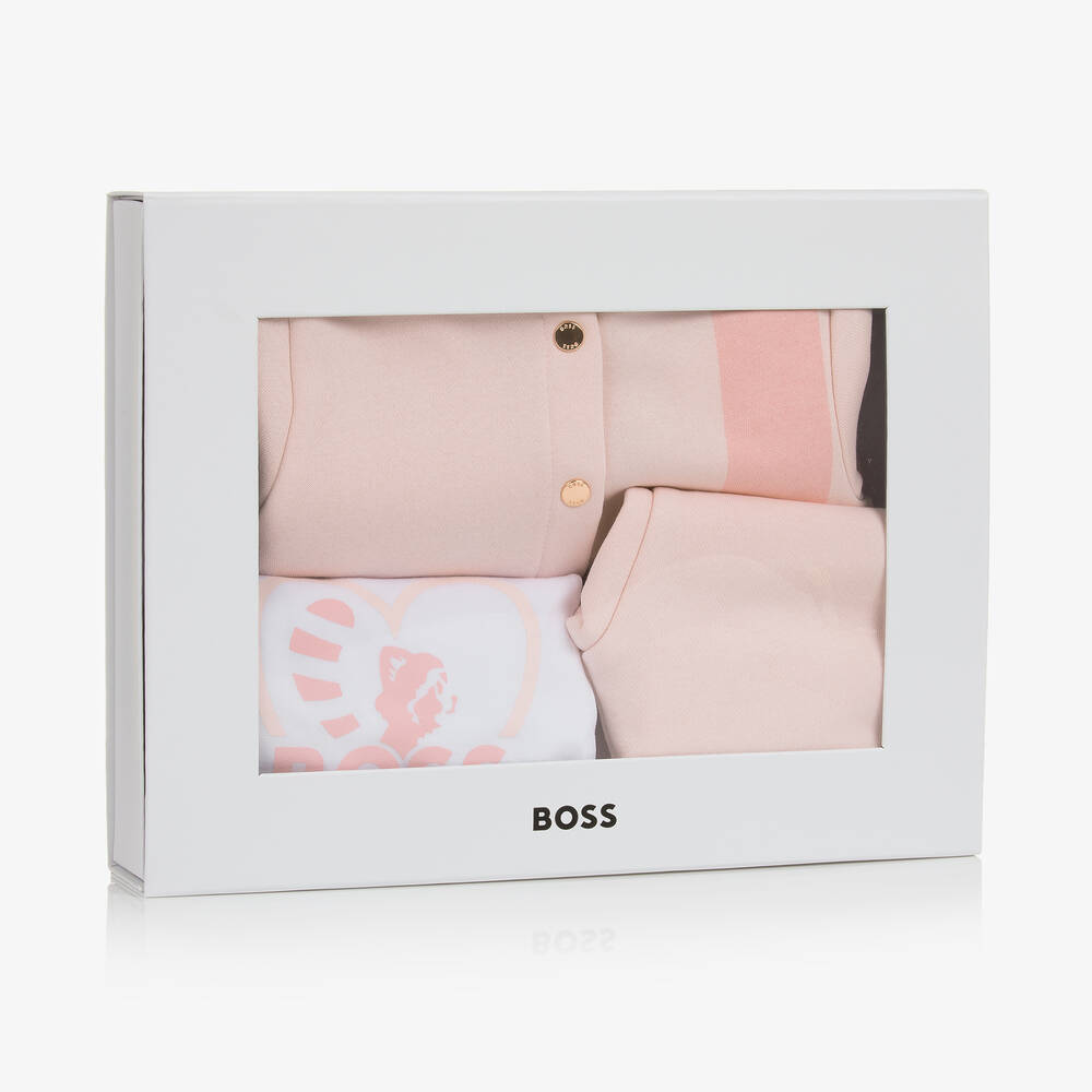 BOSS-Розовый комплект с брюками из хлопка | Childrensalon Outlet