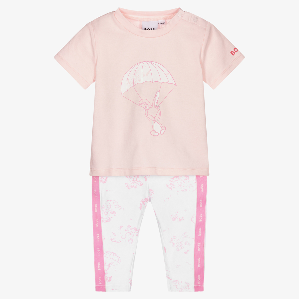 BOSS - Girls Pink Leggings Gift Set | Childrensalon