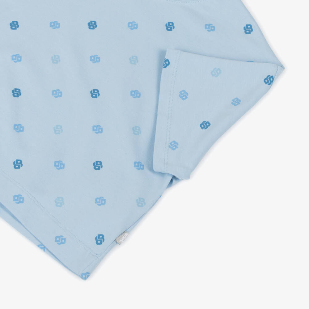 BOSS-Футболка с небесным мягким монограммным принтом для девочек | Childrensalon Outlet