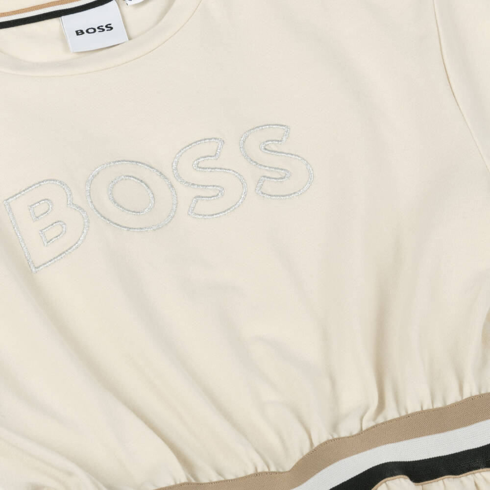 BOSS-Girls Soft Ivory Knit Dress | Childrensalon Outlet