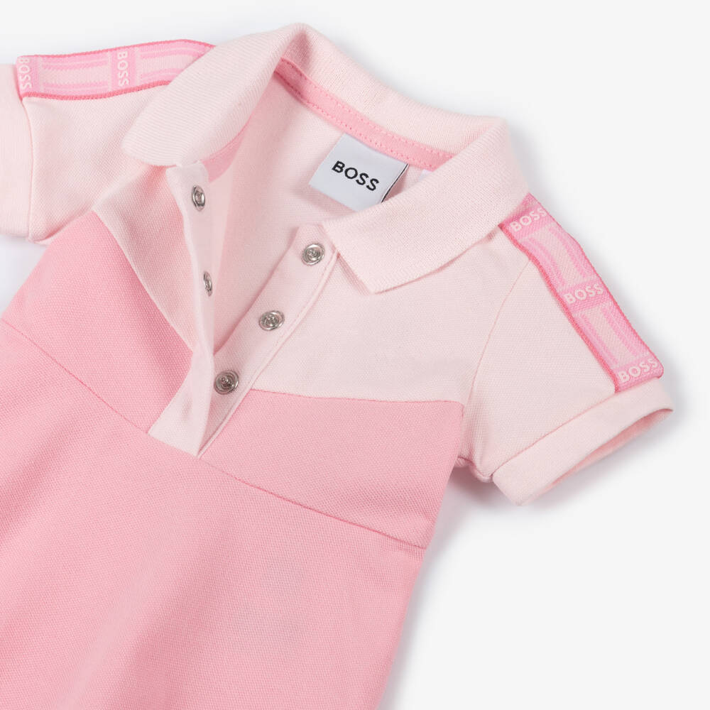 BOSS-Girls Sporty Pink Polo Frock | Childrensalon Outlet