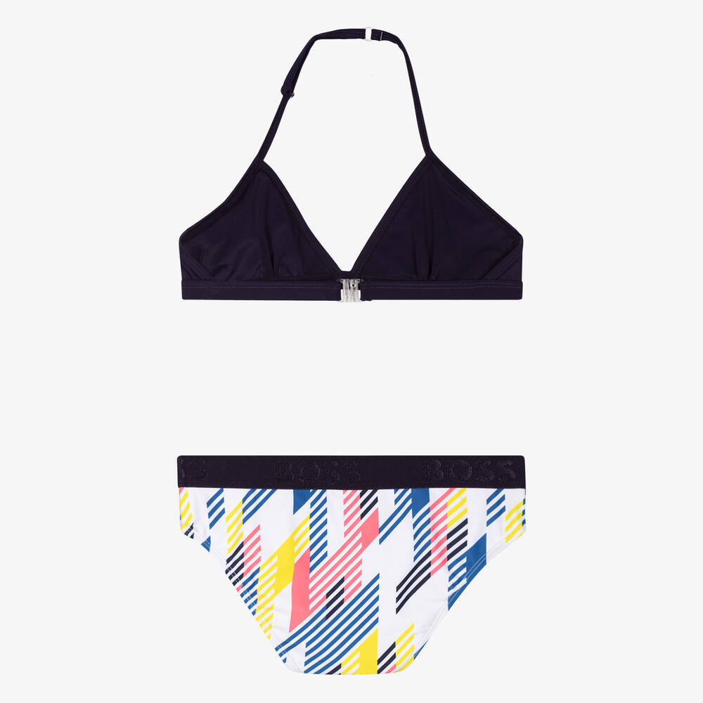 بوس-مايو بيكيني لون أبيض وكحلي للبنات | Childrensalon Outlet