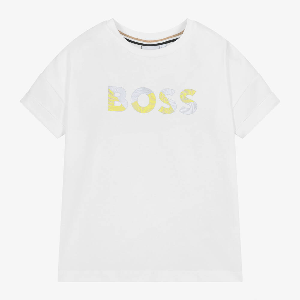 Girlboss White baggy T-shirt oversized drop shoulder