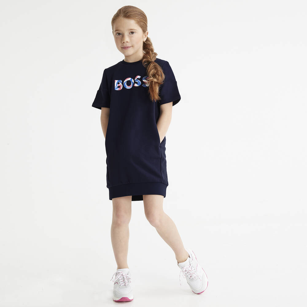 BOSS-Girls White Logo Trainers | Childrensalon Outlet