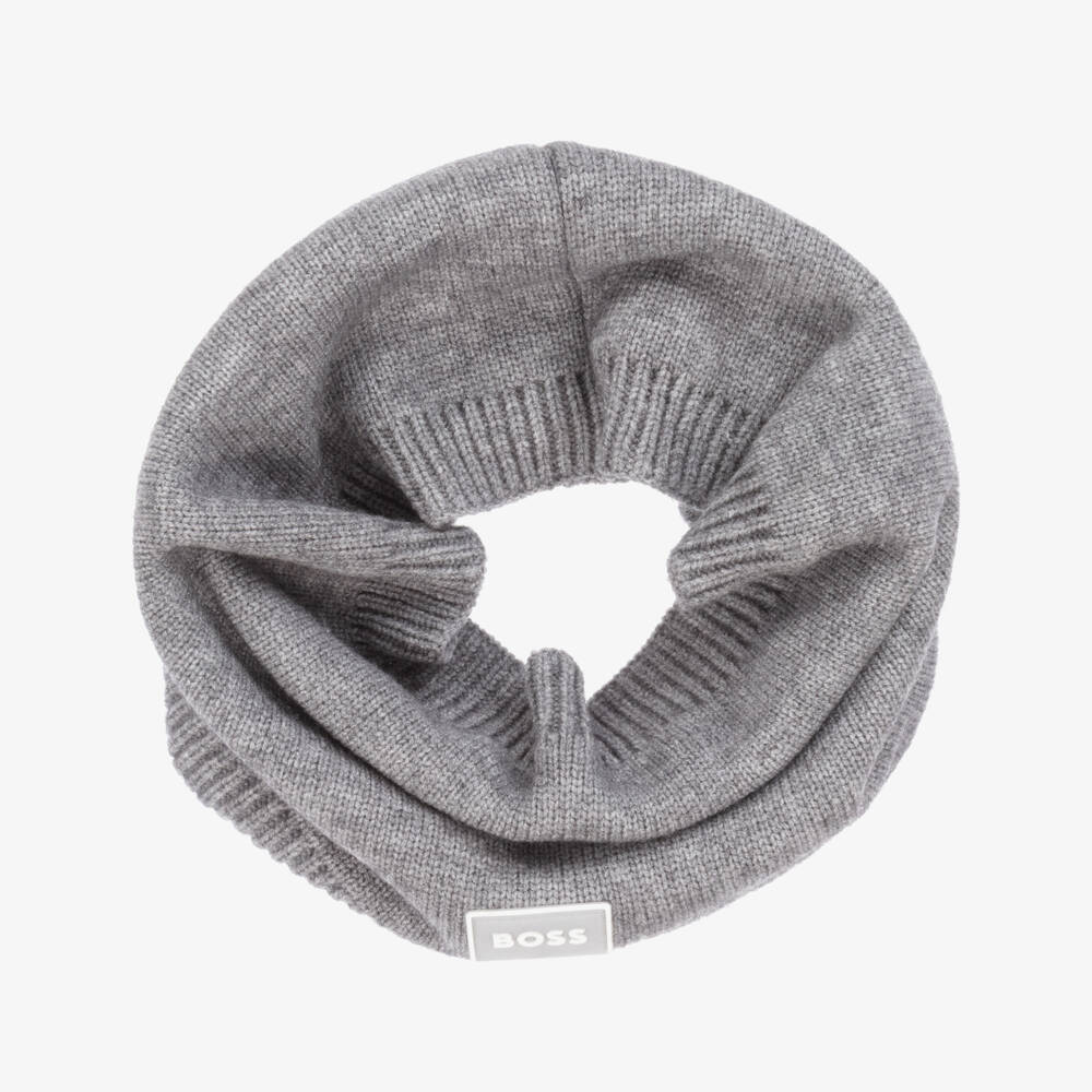 BOSS-Серый двойной вязаный снуд | Childrensalon Outlet