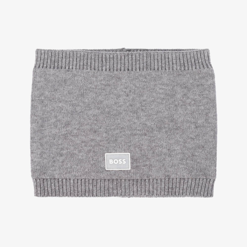BOSS-Серый двойной вязаный снуд | Childrensalon Outlet