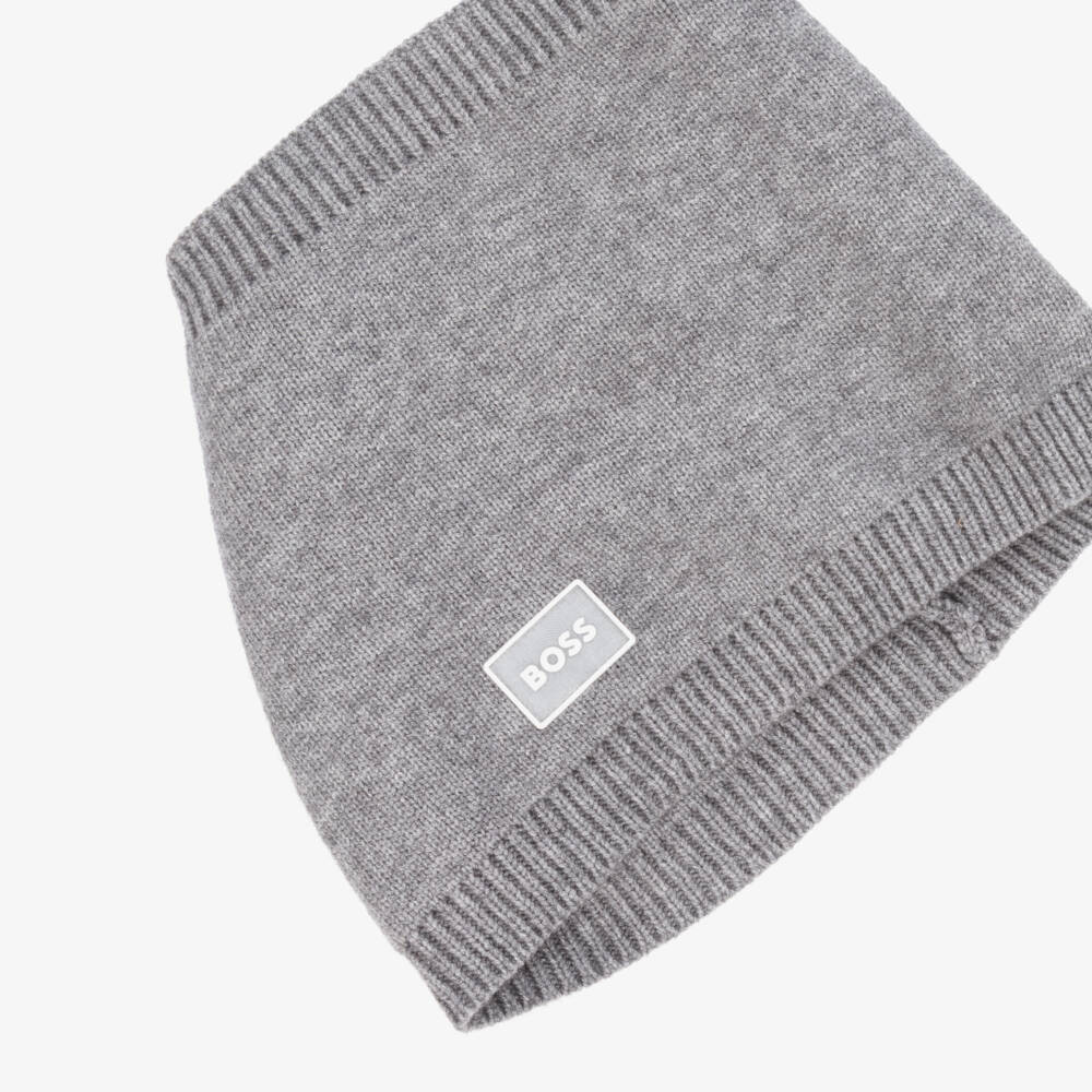 BOSS-وشاح رمادي بطبقتين محبوك | Childrensalon Outlet