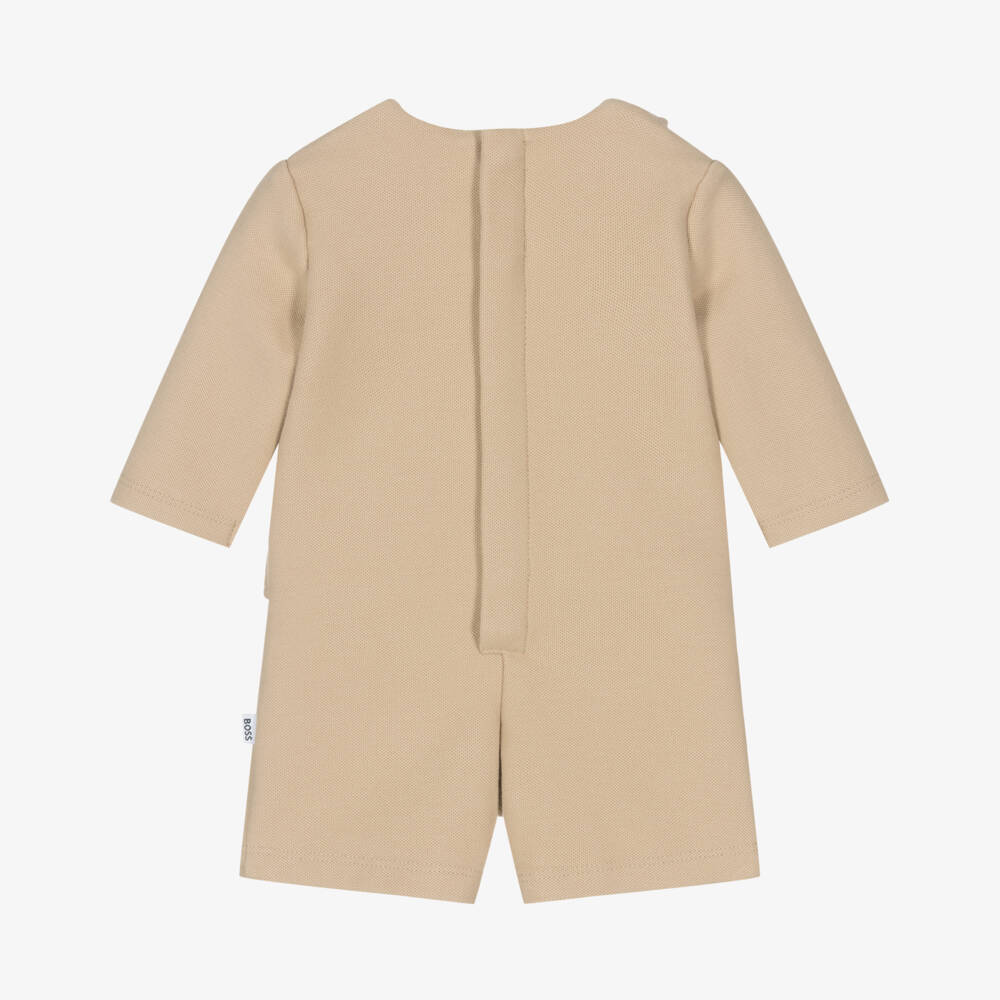 BOSS-Infant Boys Creamy Cotton Romper | Childrensalon Outlet