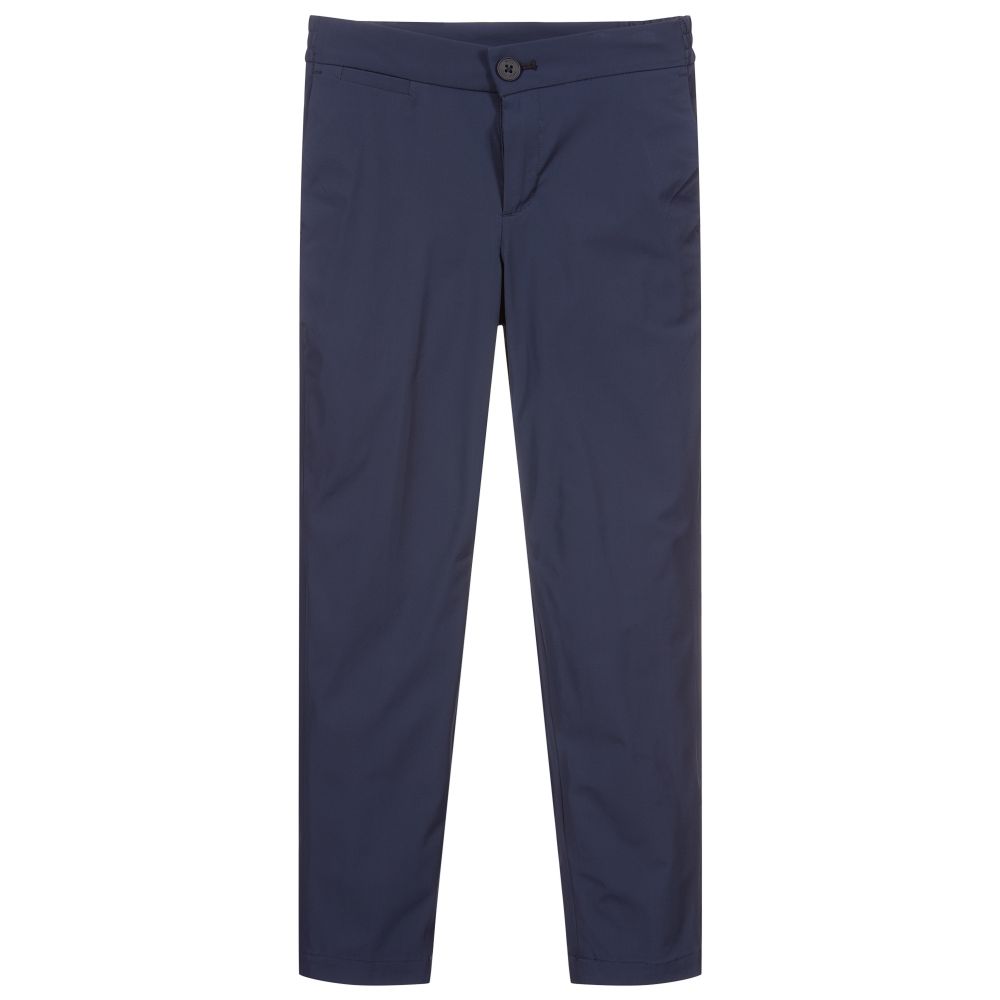 BOSS - Синие зауженные брюки для мальчиков | Childrensalon