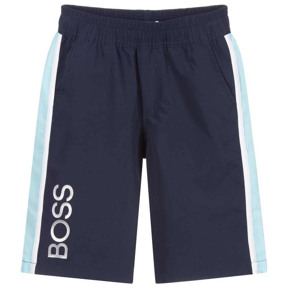 BOSS - Navyblaue Shorts mit Logo (J) | Childrensalon