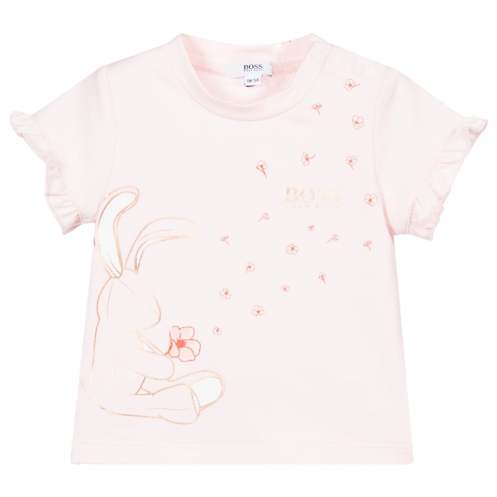 BOSS - Rosa T-Shirt mit Häschen | Childrensalon