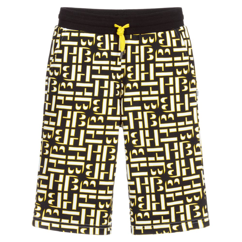 BOSS Kidswear logo-print jersey shorts - Black