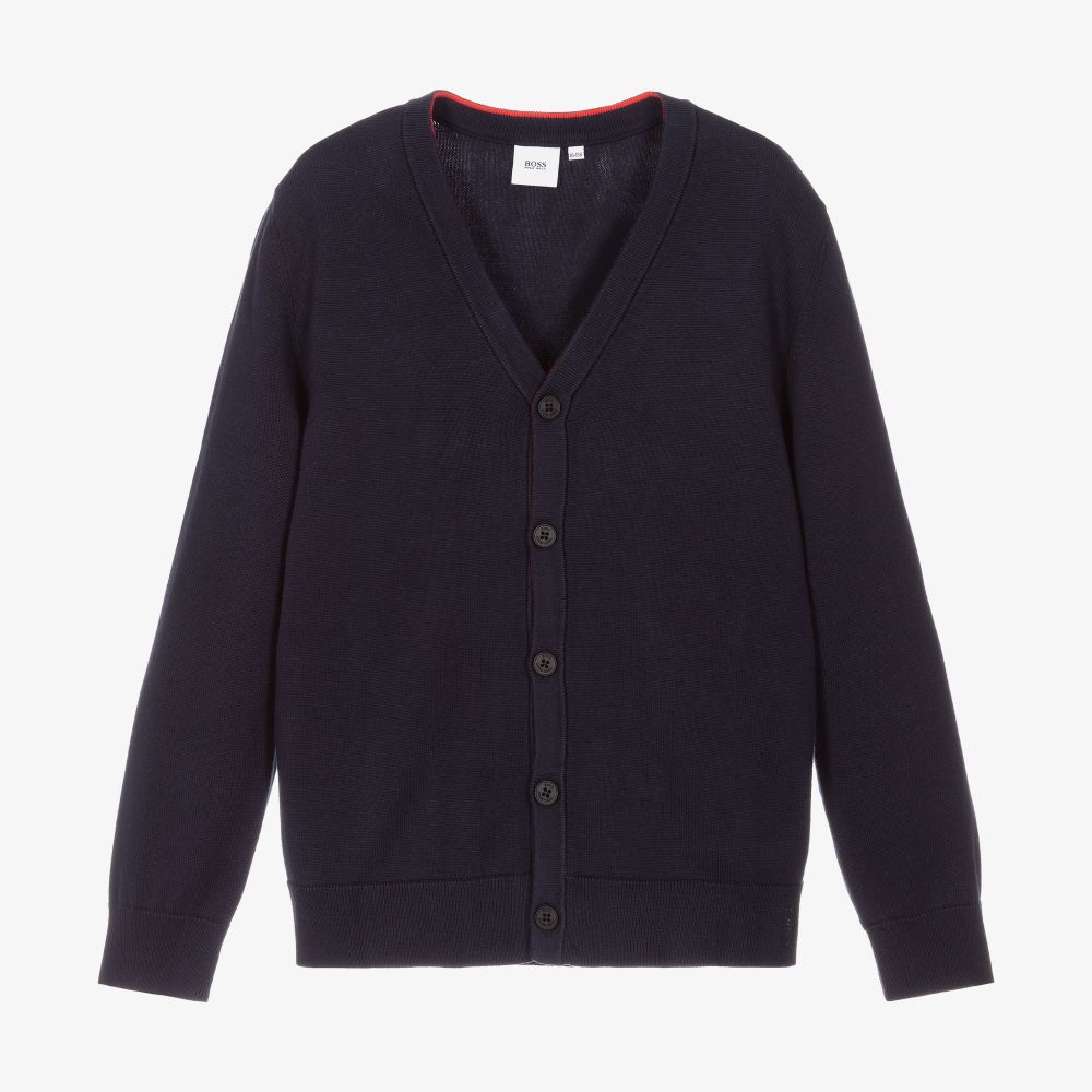 BOSS - Navyblaue Teen Strickjacke | Childrensalon