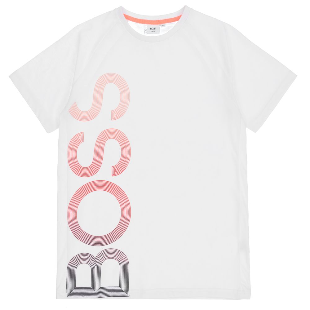 BOSS - Белая футболка с логотипом для подростков | Childrensalon