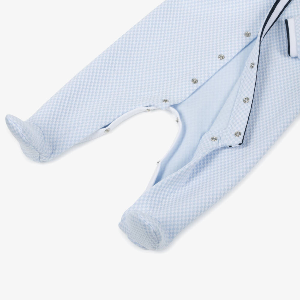 BOSS-Little Gentleman's Soft Blue Onesie | Childrensalon Outlet