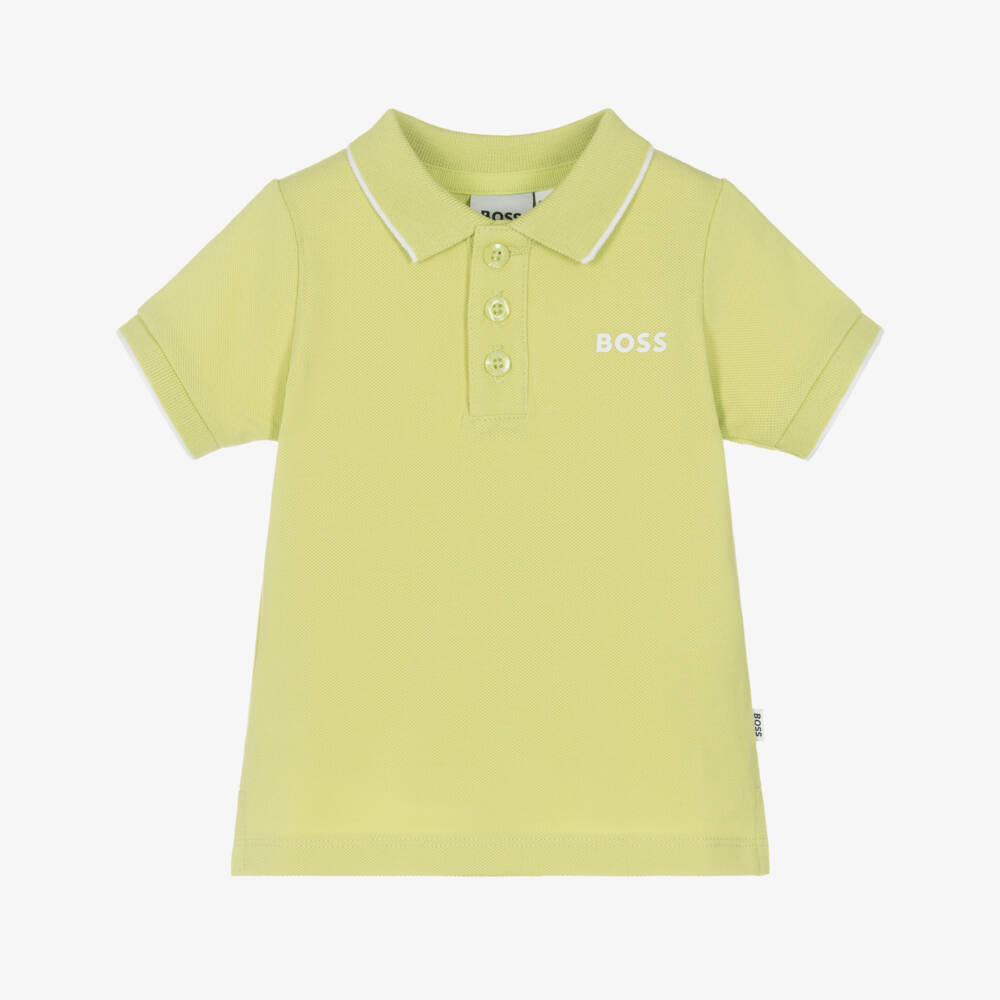 BOSS-قميص بولو ليموني للأولاد الصغار | Childrensalon Outlet