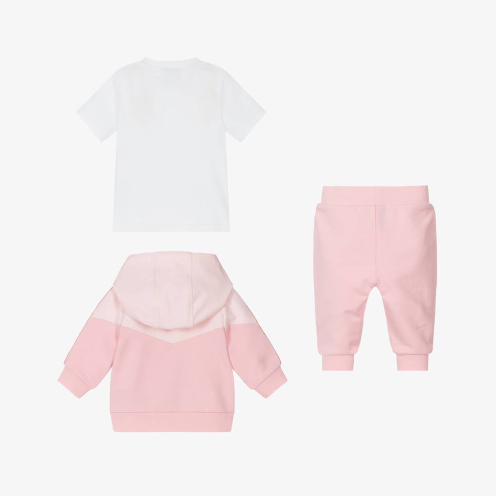 BOSS-Little Ladies Cotton Pink Hoodie Set | Childrensalon Outlet