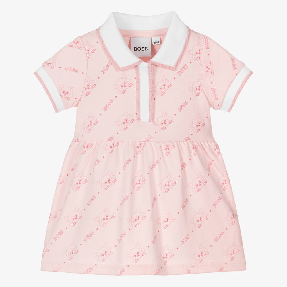 BOSS-Нежное розовое платье рубашка поло для девочек | Childrensalon Outlet
