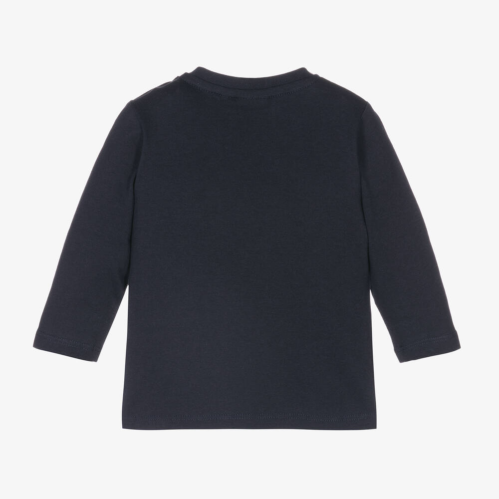 BOSS-توب قطن جيرسي لون كحلي للمواليد | Childrensalon Outlet