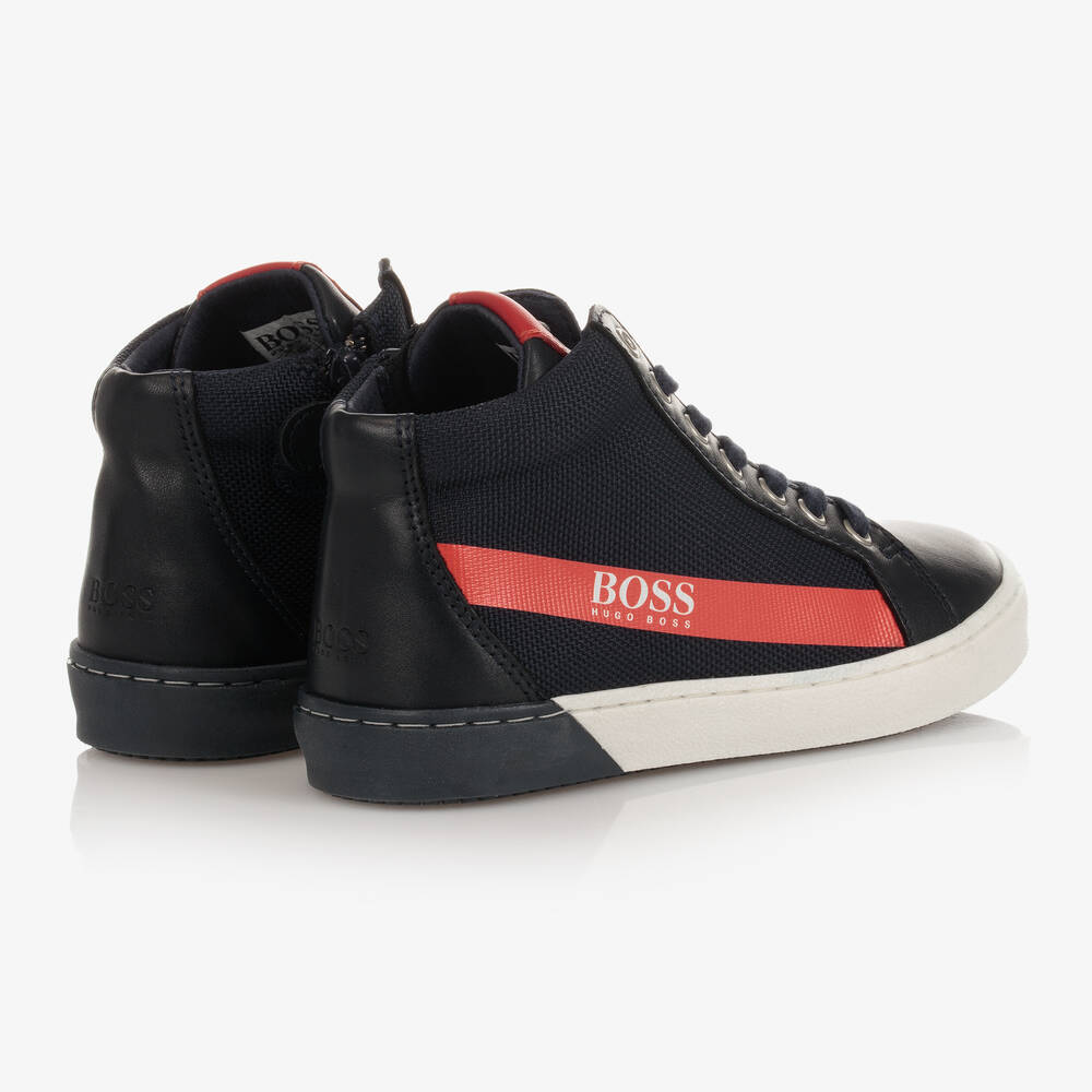 BOSS-Синие высокие кроссовки | Childrensalon Outlet