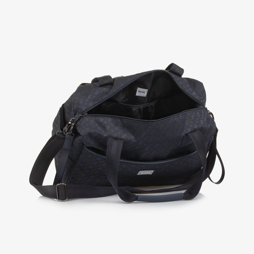 BOSS-Navy Blue Monogram Logo Changing Bag (40cm) | Childrensalon Outlet