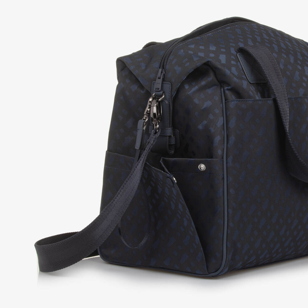 BOSS-Navy Blue Monogram Logo Changing Bag (40cm) | Childrensalon Outlet