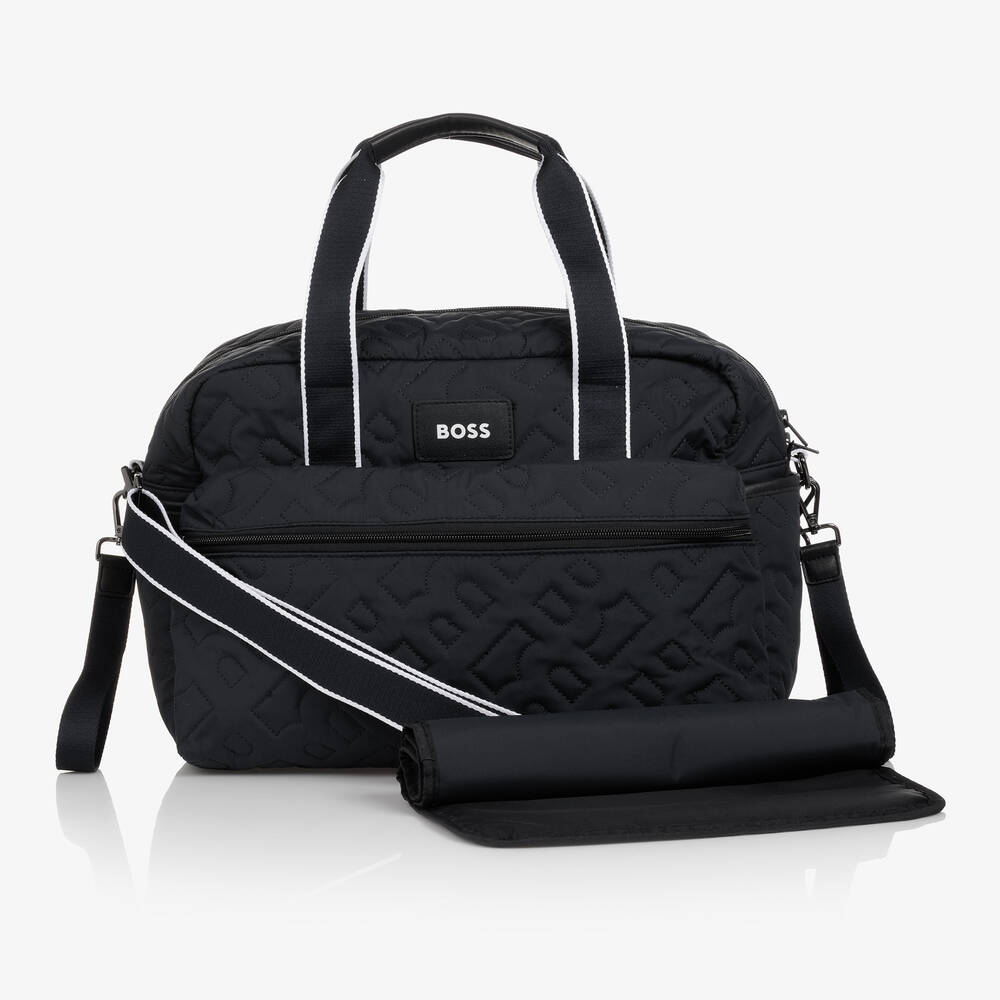 BOSS - Navy Blue Quilted Changing Bag (56cm) | Childrensalon