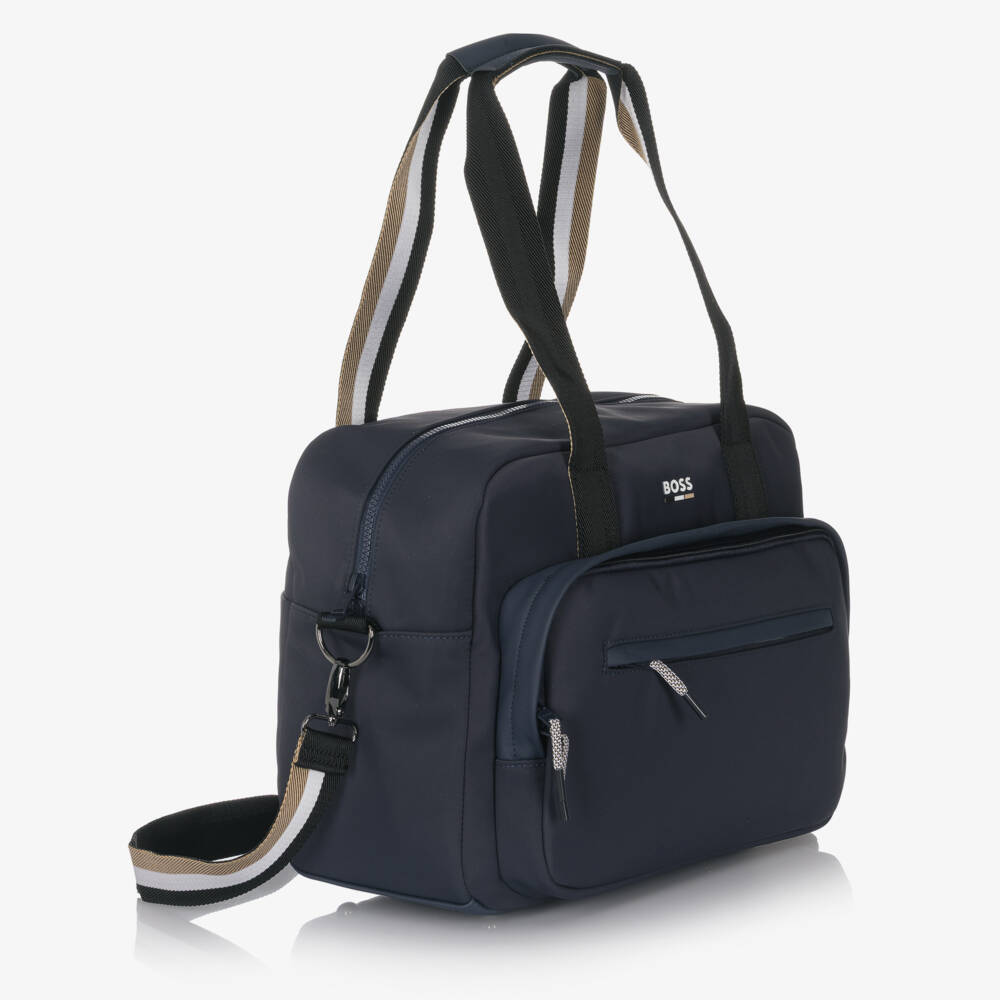 BOSS-Navy Blue Twill Changing Bag (38cm) | Childrensalon Outlet
