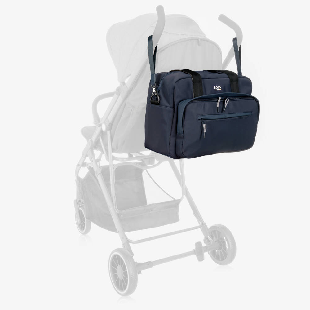 BOSS-Navy Blue Twill Changing Bag (38cm) | Childrensalon Outlet