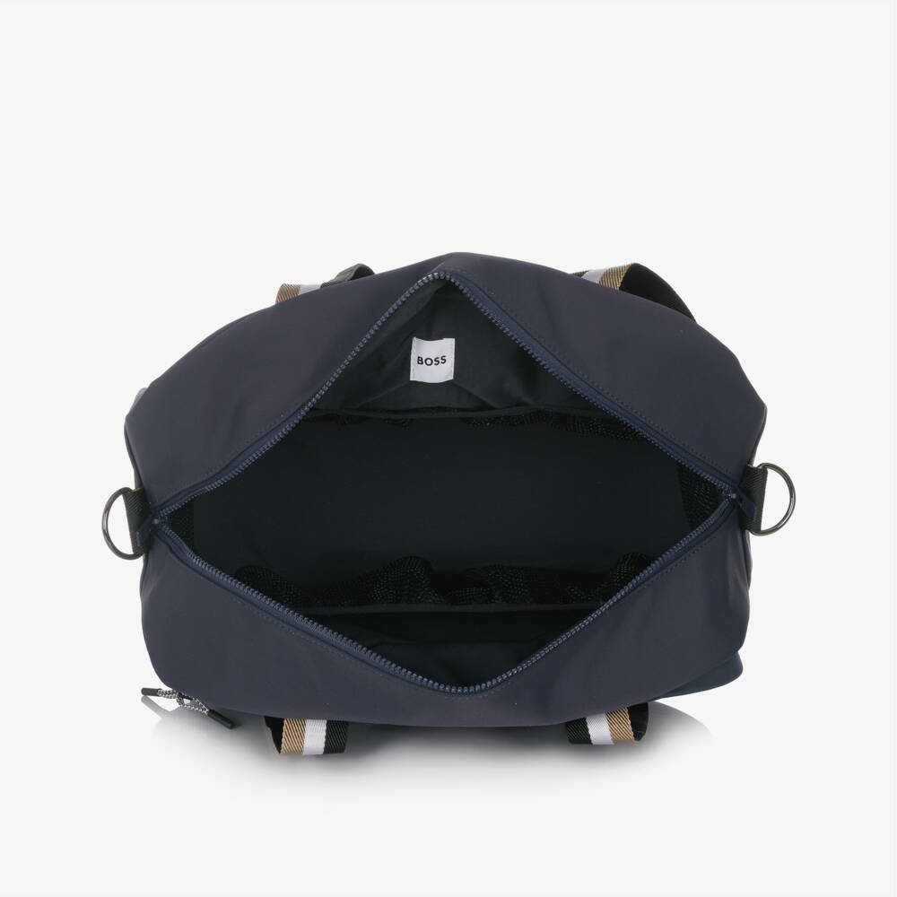 BOSS-Navy Blue Twill Changing Bag (38cm) | Childrensalon Outlet