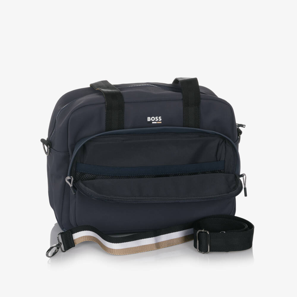 BOSS-Navy Blue Twill Changing Bag (38cm) | Childrensalon Outlet