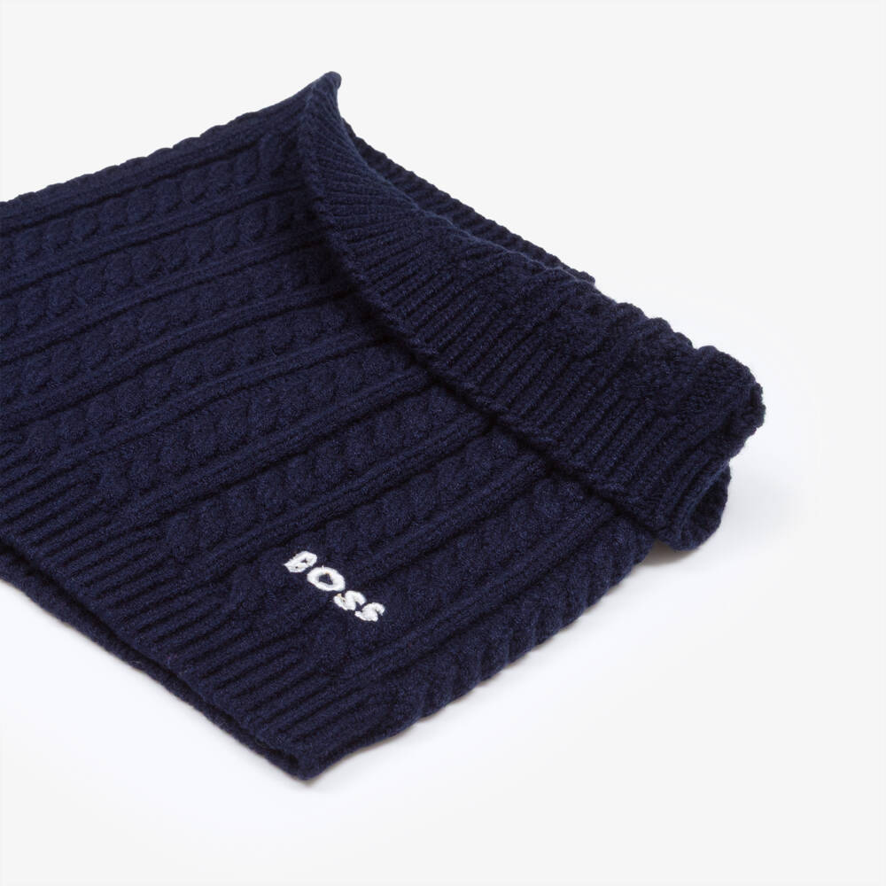 BOSS-Navy Cable Snood | Childrensalon Outlet