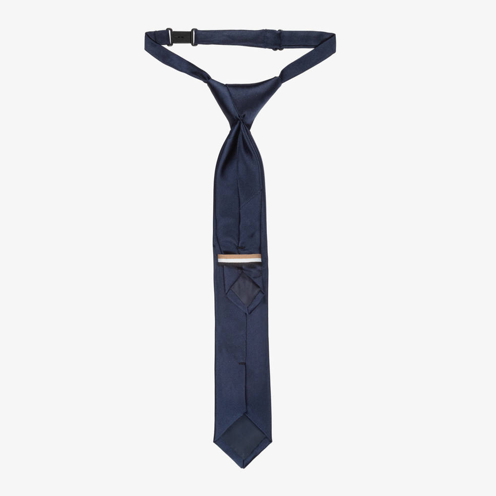 BOSS-Navy Logo Tie | Childrensalon Outlet