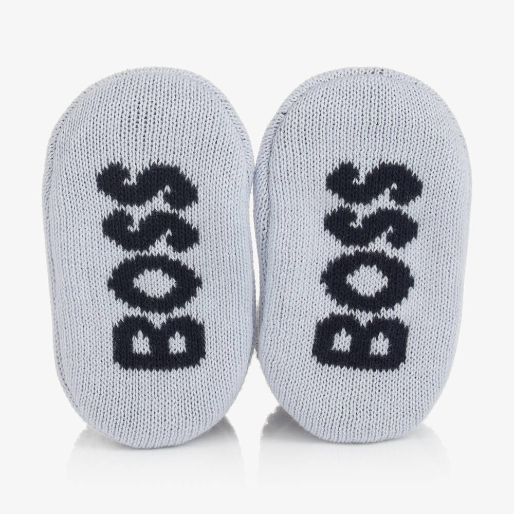 BOSS-Голубой подарочный комплект из шапочки и пинеток | Childrensalon Outlet