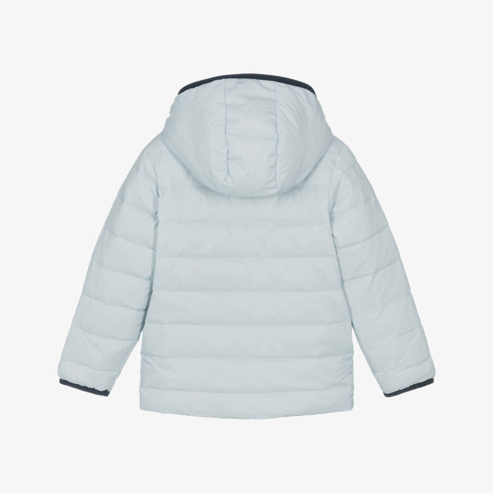 BOSS-Pale Blue & Navy Reversible Puffer | Childrensalon Outlet