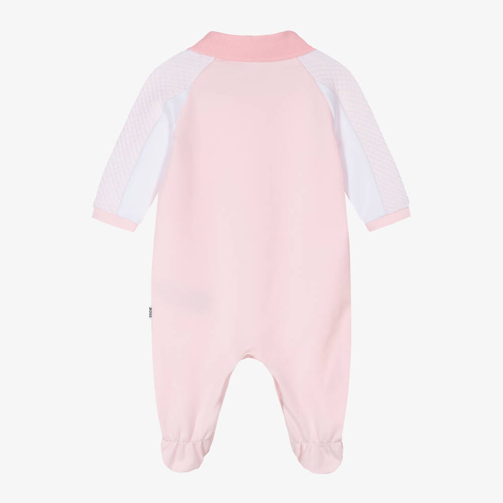 BOSS-Pink Cozy Organic Cotton Sleepsuit | Childrensalon Outlet