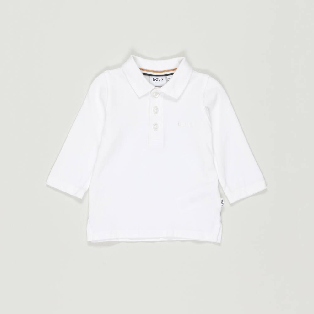 BOSS-Preloved Baby Boys White Polo Shirt (6 months) | Childrensalon Outlet